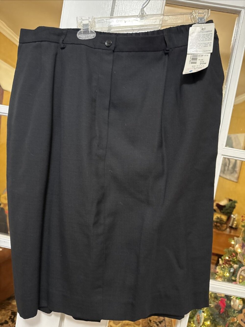NWT Women’s Pendleton Skirt Linen Blend Navy Blue Classic Lined 20W executive